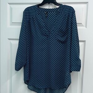 Maurices Navy Floral Blouse